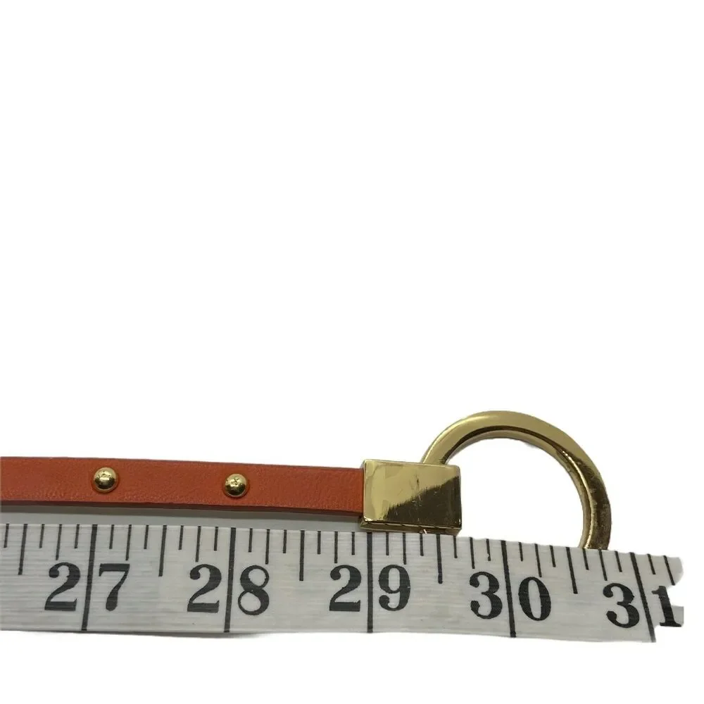 Toggle Belt Another Line Women's Orange Polyurethane Gold Stud Adjustable sz M/L